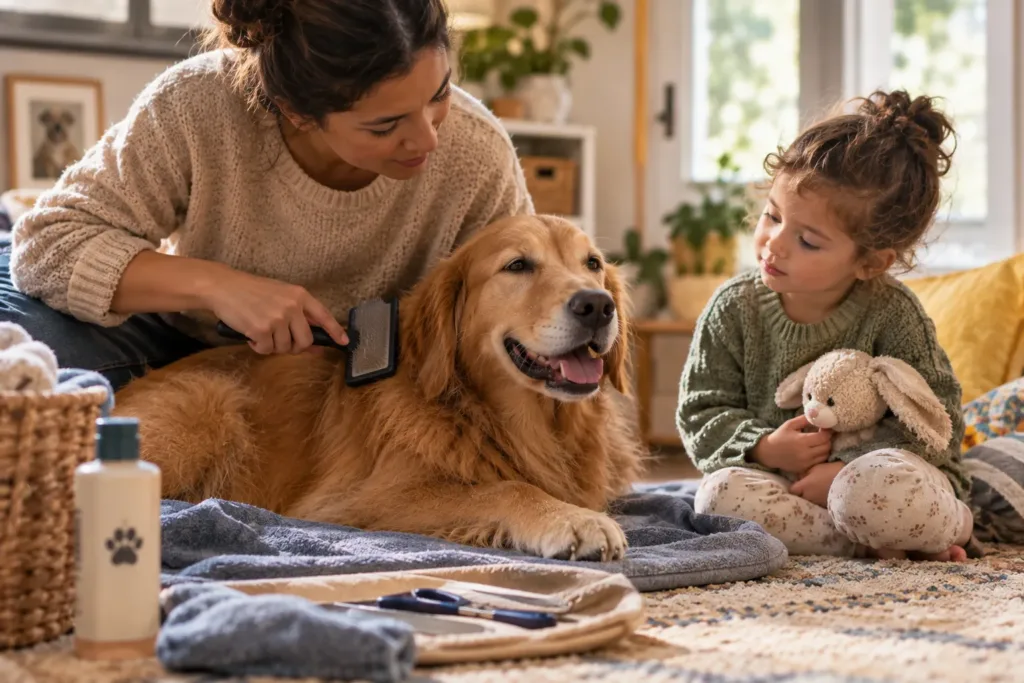 How to Help a Toddler Stay Calm During Pet Grooming